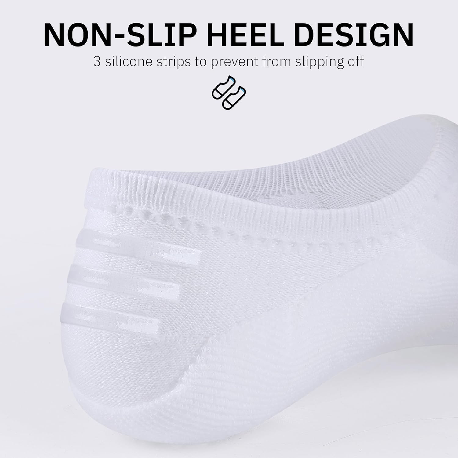 CLOSEMATE No Show Ankle Socks for Women Cushioned Low Cut Non Slip with Silicone Grips 6 Pairs - Image 4