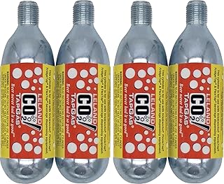 Cooler Keg Compatible 74g CO2 5/8” threaded Gas Cartridge Food Grade for 6L 1.75 gallon Cornelius Kegs, Portable Beer Keg, 1/6 Barrel, Pony Keg, Beverage Grade Canister Disposable 5/8-18 4 PACK