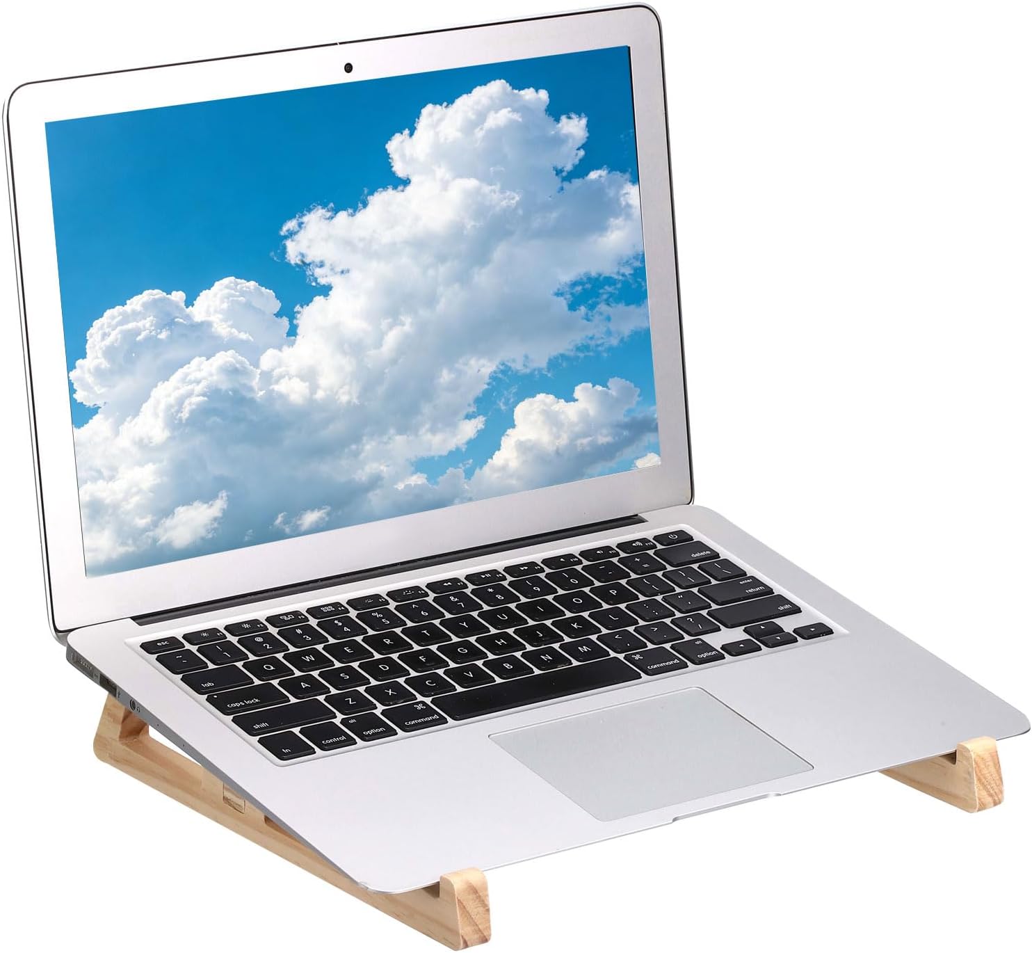 PATIKIL Wooden Laptop Keyboard Stand 1-Pack Pine Wood Laptop Holder Natural