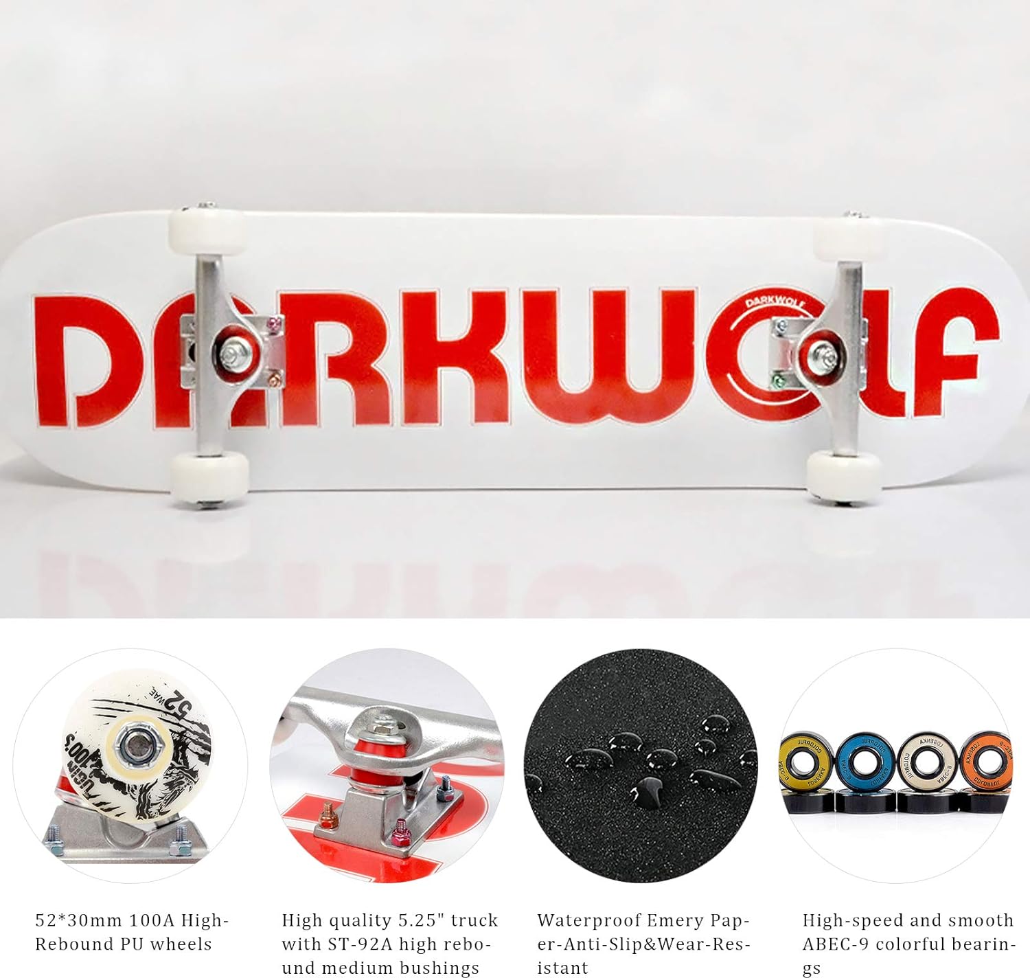 OLYSPM Skateboards,31×8 inch fully assembled complete skateboard