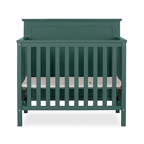Miniatura 2 de Dream On Me Ava 4-in-1 Convertible Mini Crib in Olive, Greenguard Gold Certified, Non-Toxic Finish, Comes with 1" Mattress Pad, with 3 Mattress