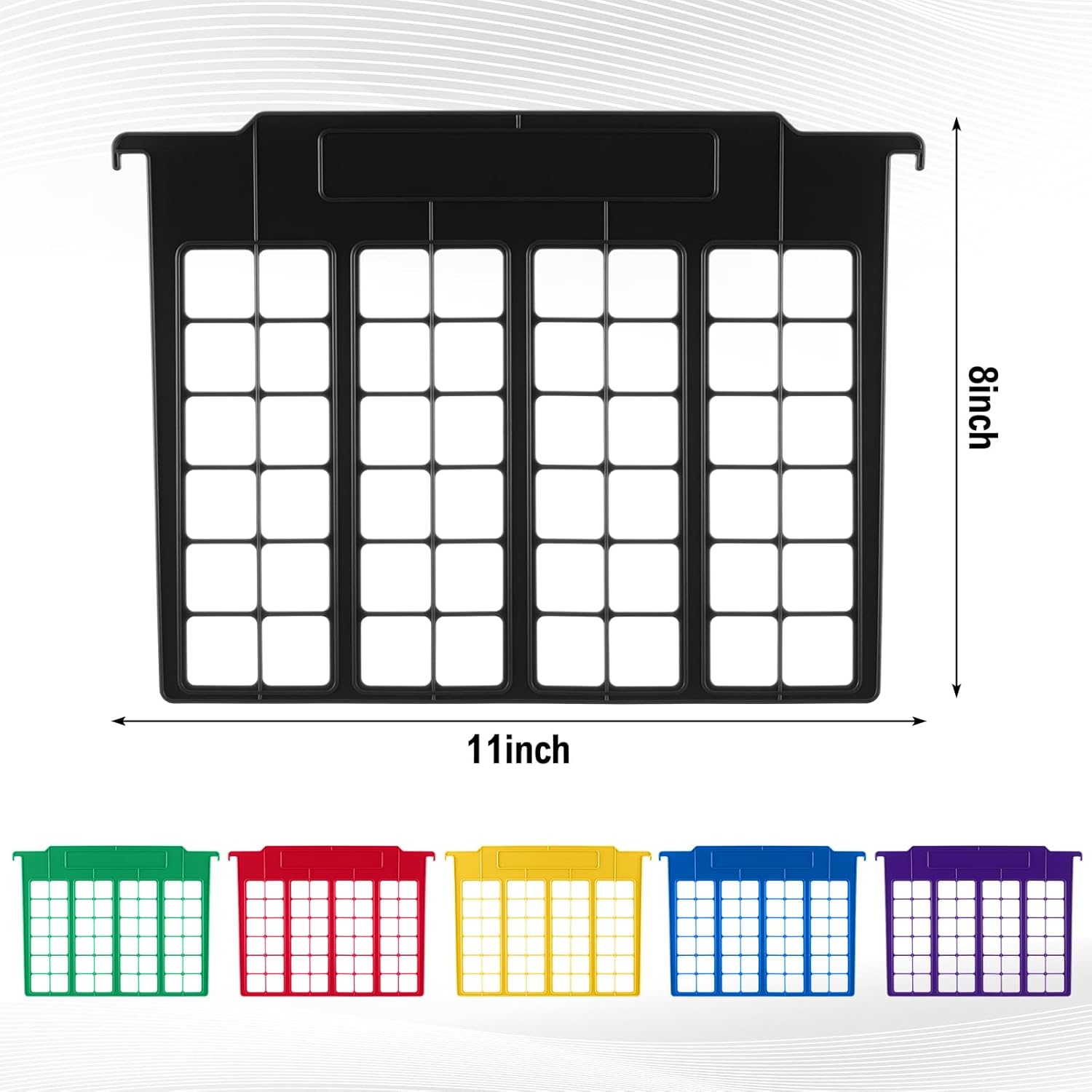 Watersay 6 Pack File and Folder Dividers 11 x 6 Inches Hanging Filing Cabinet Dividers Plastic Folder Organizer Insertable File Separators Office Filing Supplies for Organization (Multicolor)