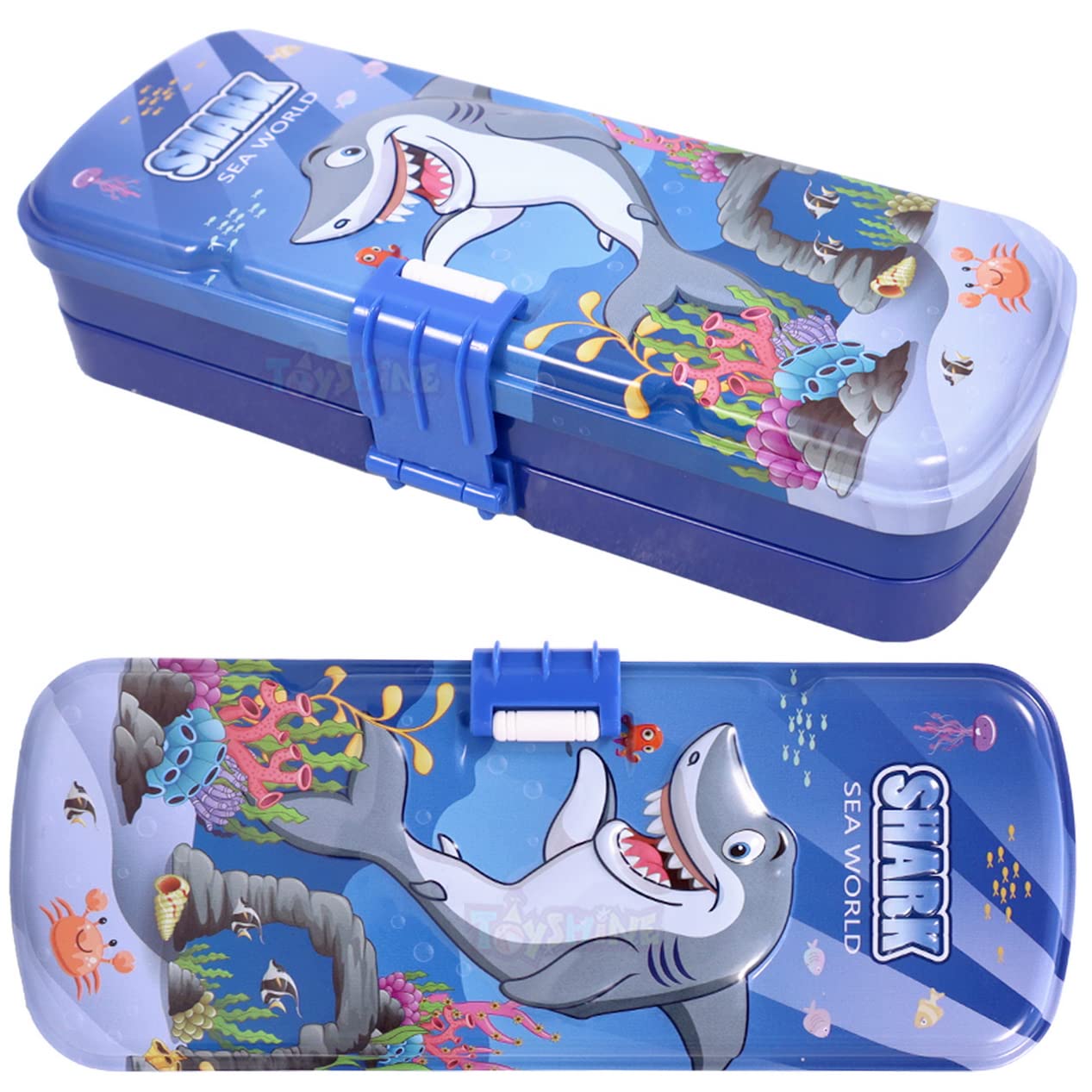 Toyshine Metal Pencil Box, Detailed Exterior, Double Comparment For Kids - Shark Grey (B09ST8S442) Amazon Price History, Amazon Price Tracker