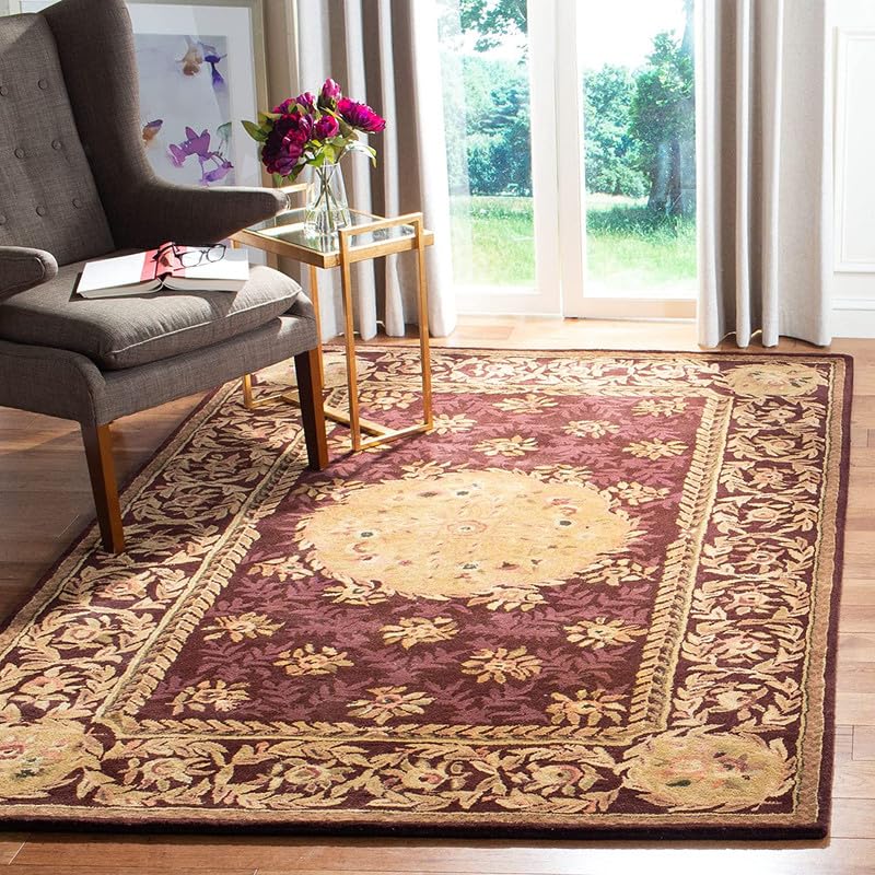 Image of Embossed Handmade GH Wool Thick Geometrical Carpet is a Stylish and Practical Addition to Any Living Room 7X9