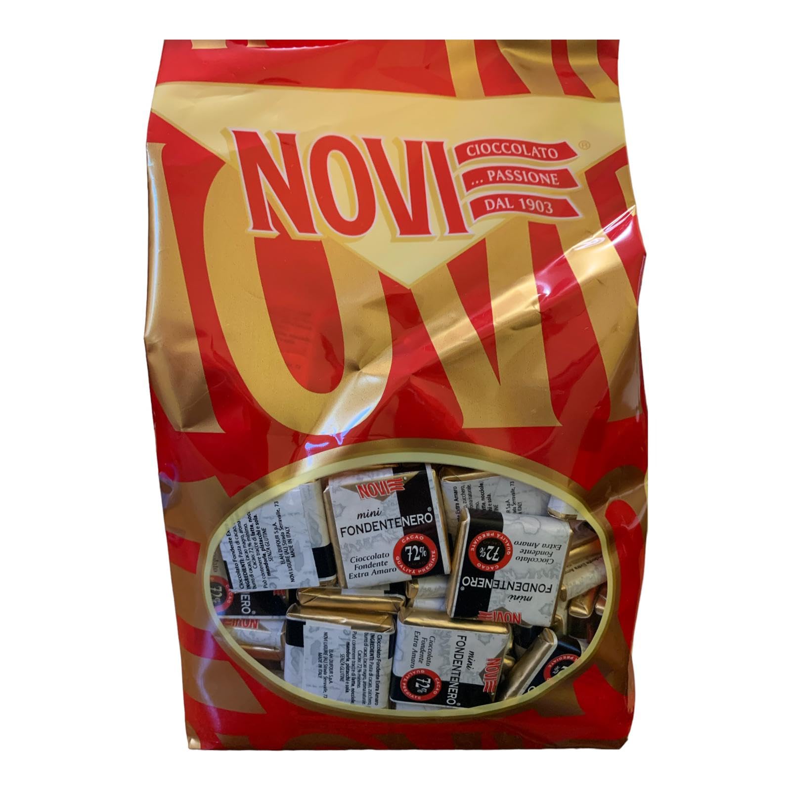 NOVI MINI TAVOLETTE FONDENTE 72% KG 1 PEZZI 180 CIRCA SENZA GLUTINE