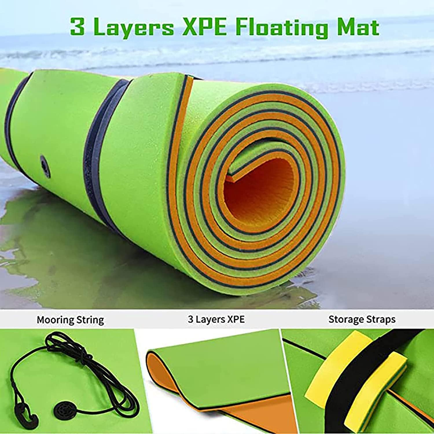 Schwimmende Wassermatte für See, reißfestes XPE-Schaumstoff-Pad für Kinder und Erwachsene, langlebige Wasser-Schwimmmatte für Pool, Strand und Outdoor-Spaß, perfekt für Entspannung und Spielen