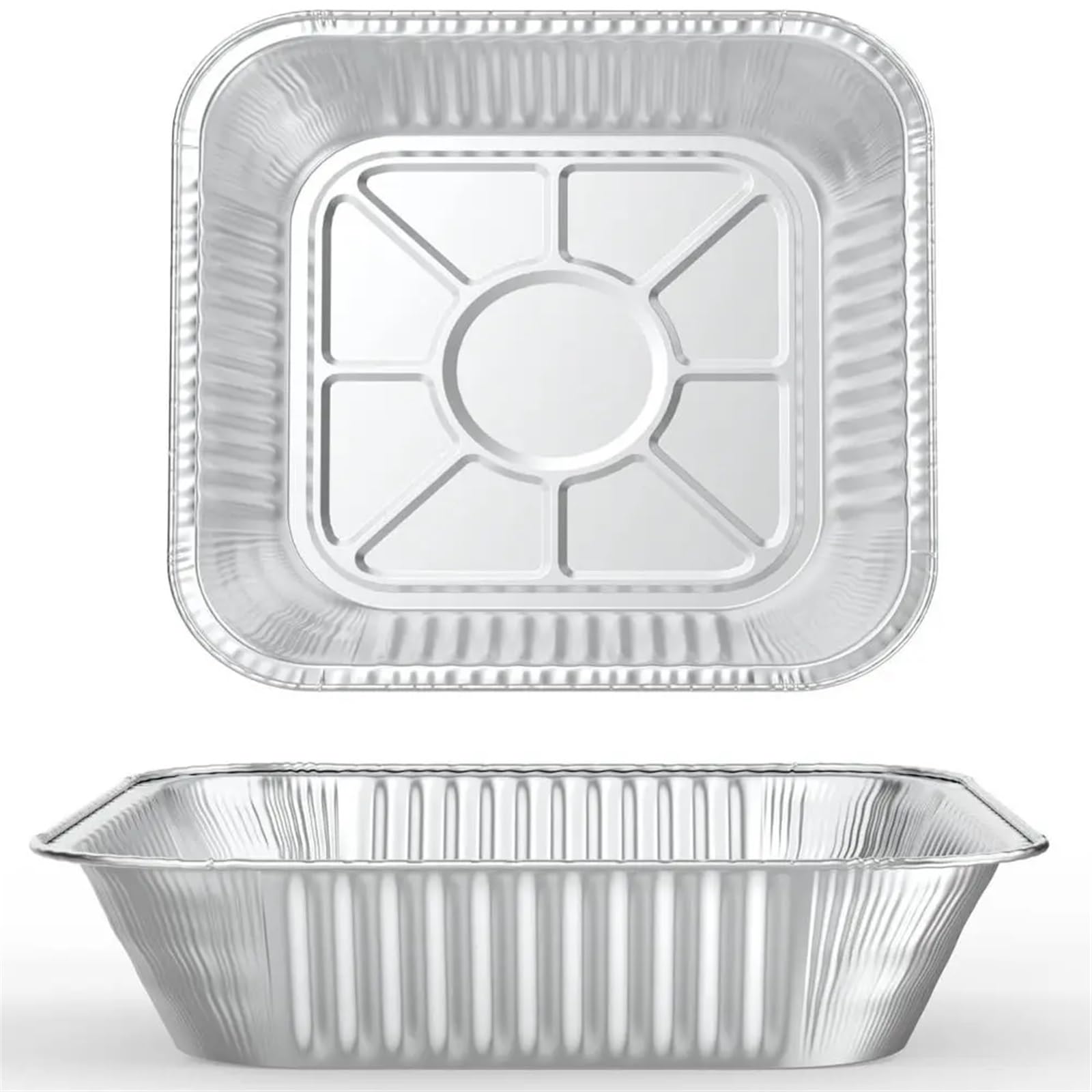 Bandejas for Hornear de Papel de Aluminio, 20 o 30 Unidades, cuadradas, prácticas y Plateadas, for cocinar y Hornear.(9x9inch 20pcs)