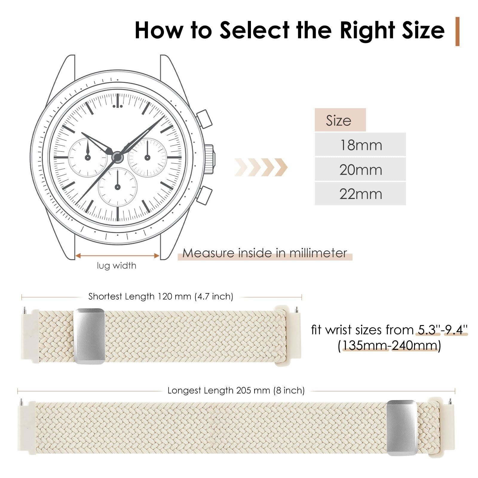 Cinturini in nylon Cinturini per orologi in nylon intrecciato a sgancio rapido Cinturino sportivo di ricambio elastico per uomo e donna 20mm 22mm