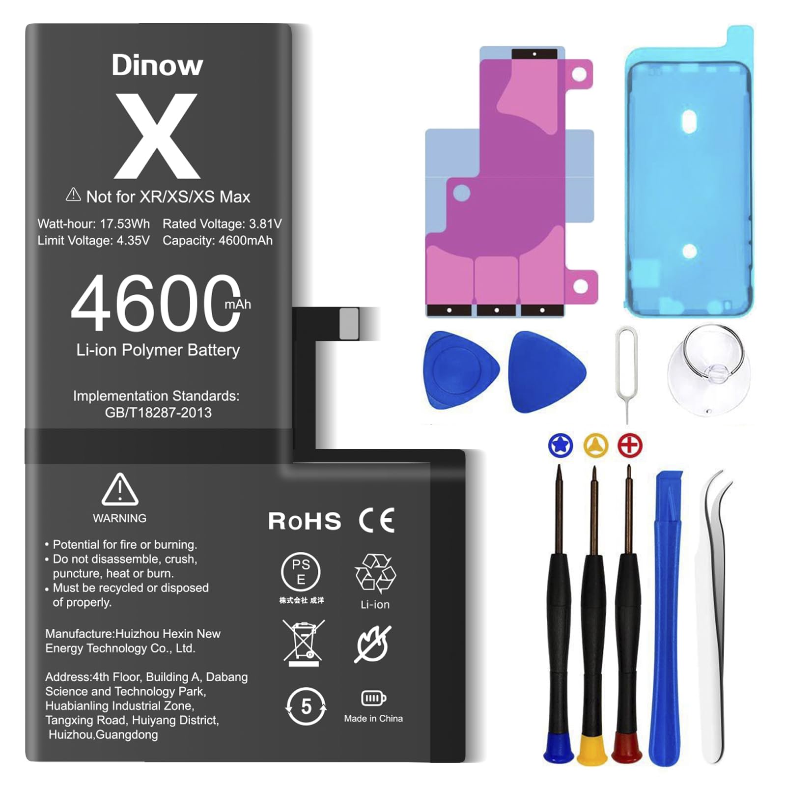 Batteria IPhone XR 4900mAh - Batteria Ad Alta Capacità Con Kit Strumenti Per Sostituzione Fai Da Te - Foto 13
