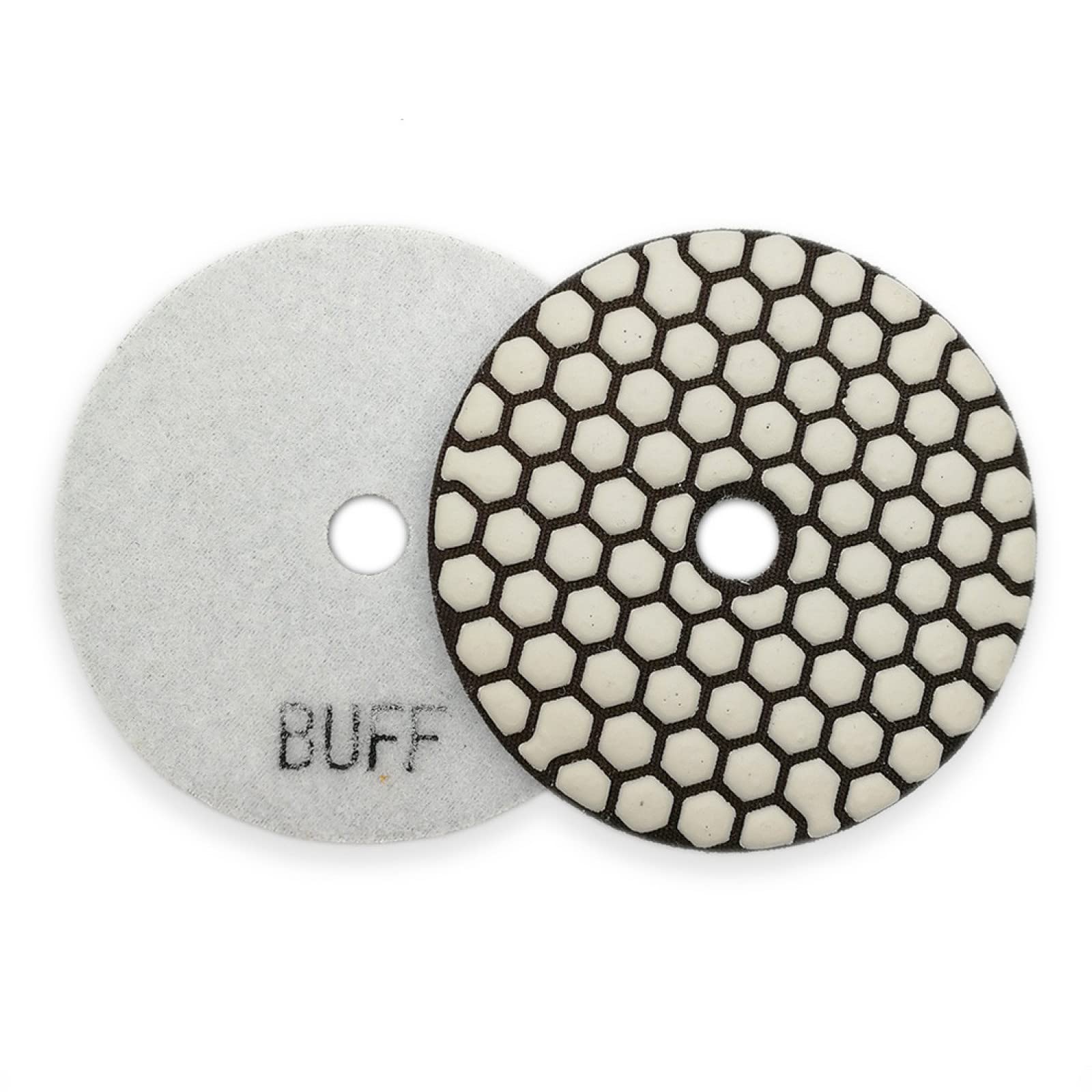 7pcs 100mm #White Buff Tamponi Per Lucidatura A Secco 4 Pollici Disco Abrasivo Flessibile In Resina Per Marmo Di Granito Di Pietra Di Cemento
