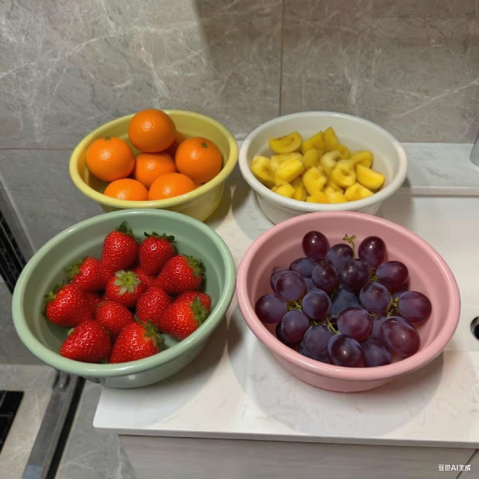 Rundes Kunststoff-Waschbecken, 29,1 x 10,9 cm, stapelbar, Camping-Geschirr, tragbare Gemüse- und Obstschale, kleine Mehrzweck-Waschwanne für Gesichtsreinigung, Küchenspüle, Außen- und Innenbereich, 8