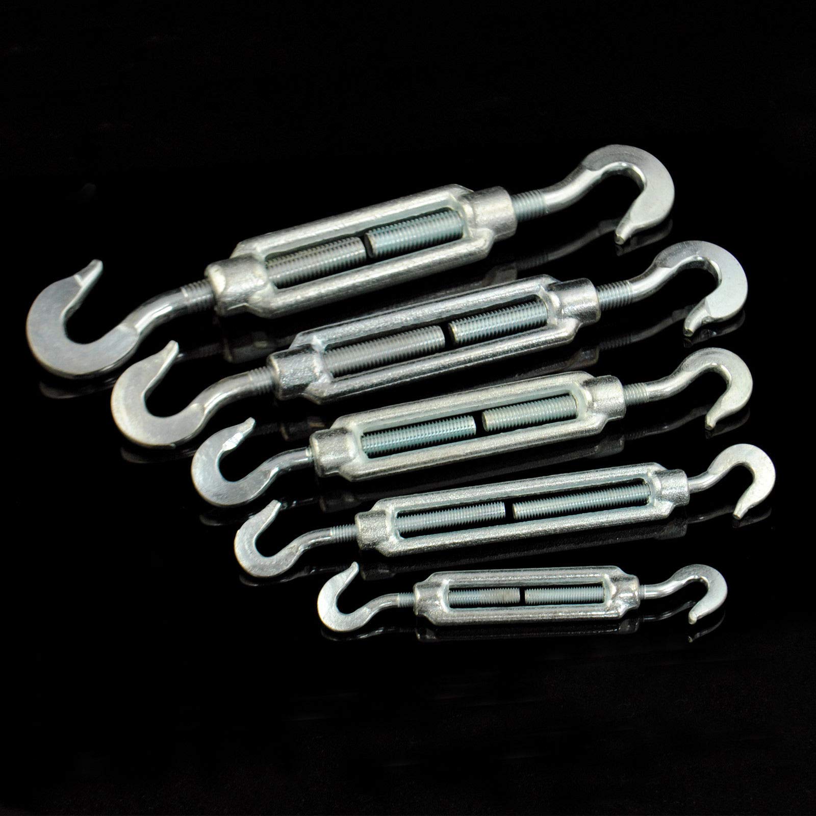 20 piezas tensores M8 ganchos/ganchos de acero C15, galvanizado, tensor de cuerda para cable de acero, accesorio para cuerda de alambre, accesorio para cuerda de acero, DQ-PP