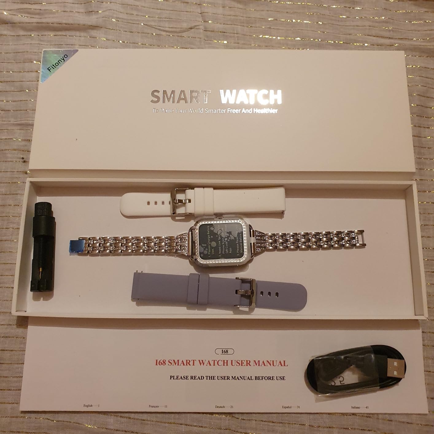 Smartwatch Orologio Donna Chiamate e Risposta Diamond,1.29''Smartwatch Notifiche Messaggi,Cardiofrequenzimetro,SpO2/Monitoraggio del Sonno,19 Sport orologio smartwatch donna per Android iOS