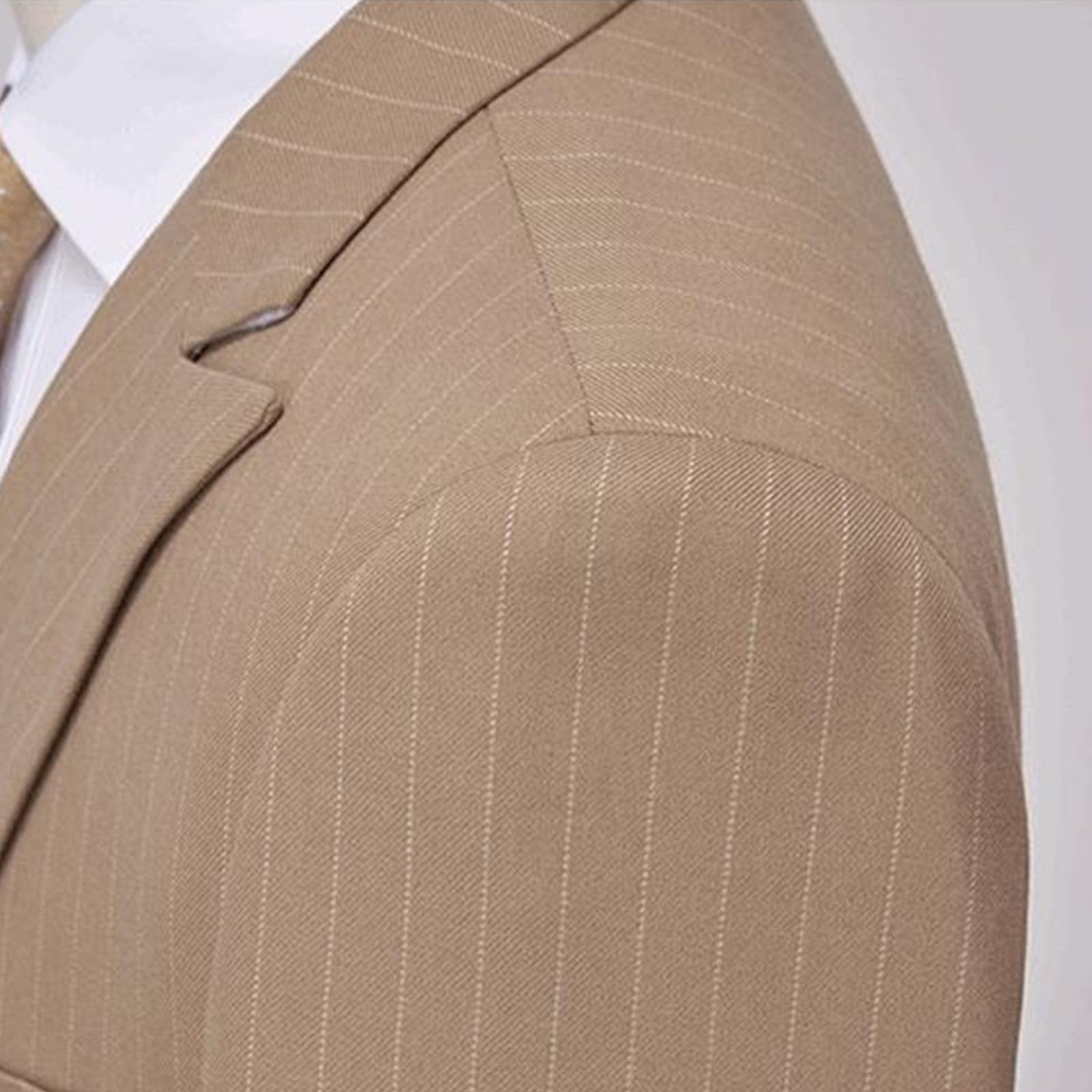 Completo da Uomo a Righe Sottili, Elegante, Doppiopetto, Blazer, Gilet e Pantaloni, 3 Pezzi, per Matrimonio e Ballo di fine Anno