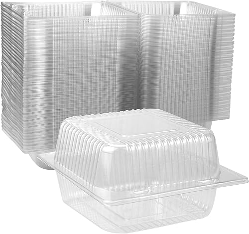 Tecmisse 40 recipientes desechables de plástico transparente para ensaladas, sándwiches, hamburguesas, pan, frutas, contenedor de plástico portátil