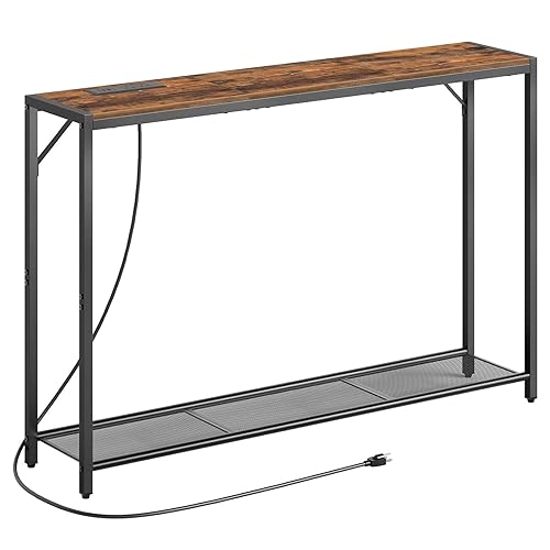 Sofa Table with Power Outlet, 43.7" Console Table with USB