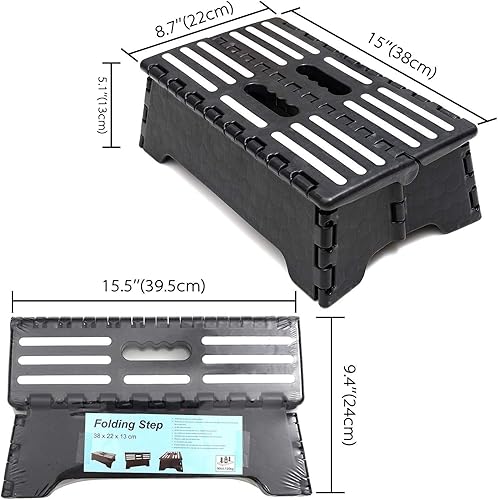 Miniatura 4 de Taburete plegable de 5 pulgadas para adultos, taburete portátil con asa, taburete plegable para niños mayores, adecuado para cocina, baño, inodoro,