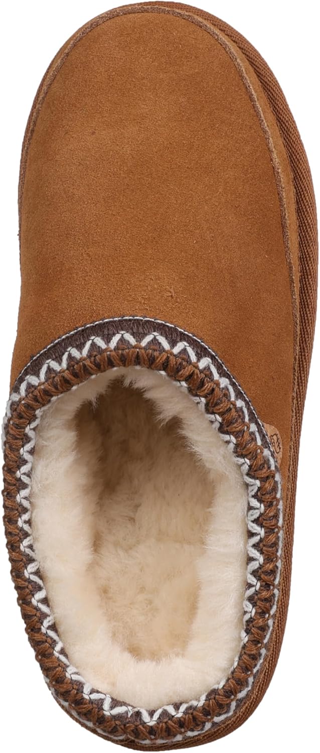 Lamo Kids Jules Youth Kids Clogs - Features Premium Suede with Faux Fur Lining and Memory Foam Footbed - Durable TPR Outsole Clogs for Kids