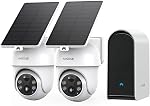 ANSQUE Security Cameras Wireless Outdoor Home System, No Monthly Fees, Solar Powered, 360°Pan & Tilt, Auto Human Tracking, AI Human Detection, 2K Color Night Vision, Local Storage, 4-Camera Kit