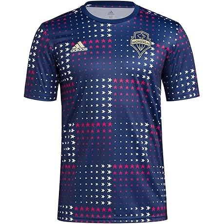 Adidas Seattle Sounders MLS Men's Americana Pre-Match Soccer Jersey, Navy Blue