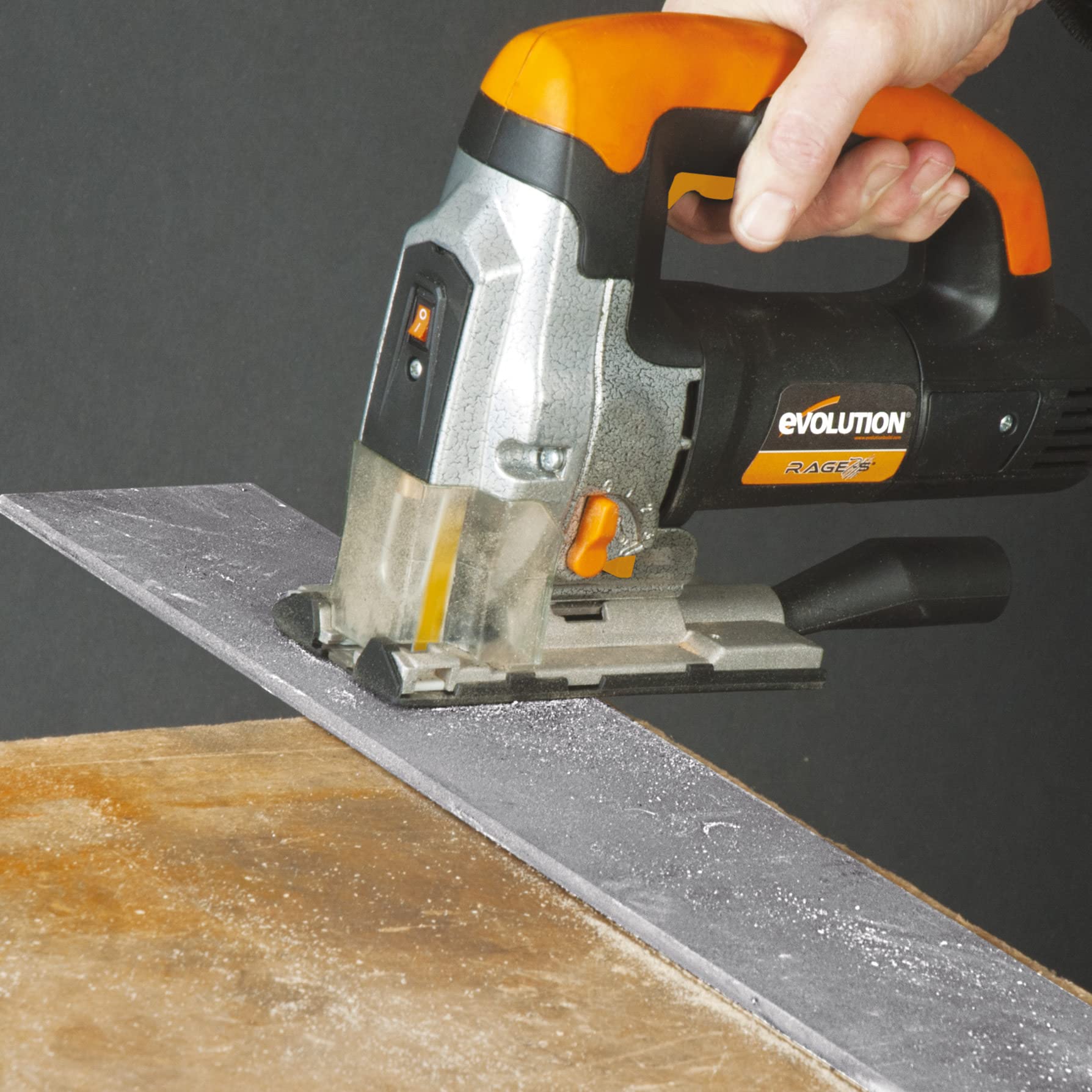 Evolution Power Tools Rage 7-S Seghetto multiuso - Taglio su legno, acciaio, plastica e molto altro - 5 lame incluse - 710 W