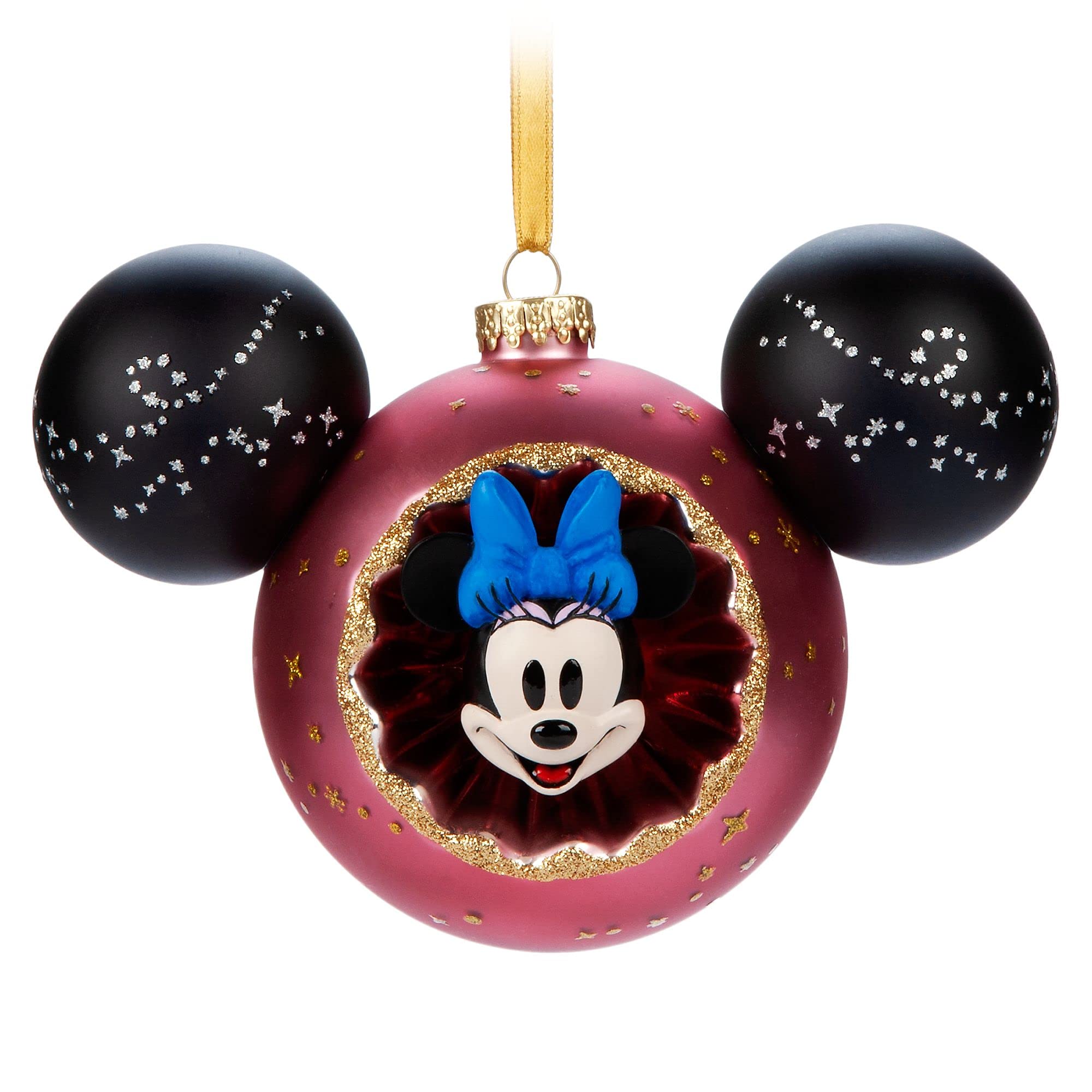 Disney Store Official Minnie Mouse Festive Hanging Ornament, 15cm/6”, Keepsake Tree Decoration, Sculpted with Painted Details Features Intricate Character Artwork