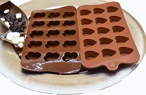 Miniatura 2 de Juego de chocolate con forma de corazón a corazón, molde de silicona, molde de silicona, molde duradero, horno, congelador, microondas,