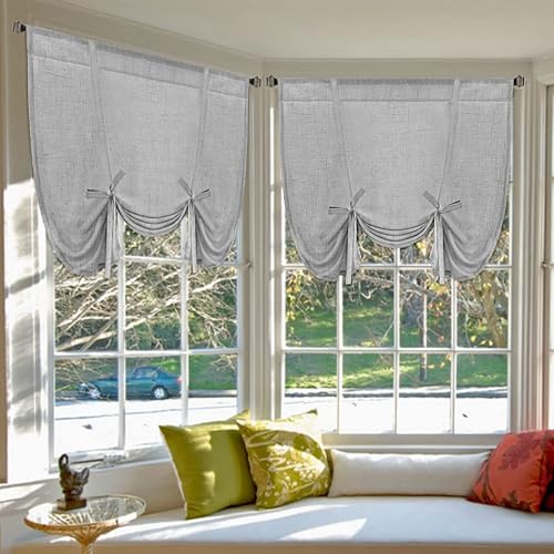 HVERSAILTEX Cortinas de lino con lazo de 63 pulgadas de largo cortina de privacidad con textura de lino natural múltiples formas de colgar sombra