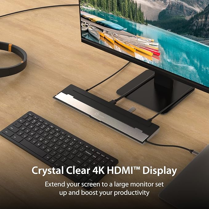j5create Estación de Acoplamiento USB-C 4K HDMI (9 en 1), PD 100W miniatura 4