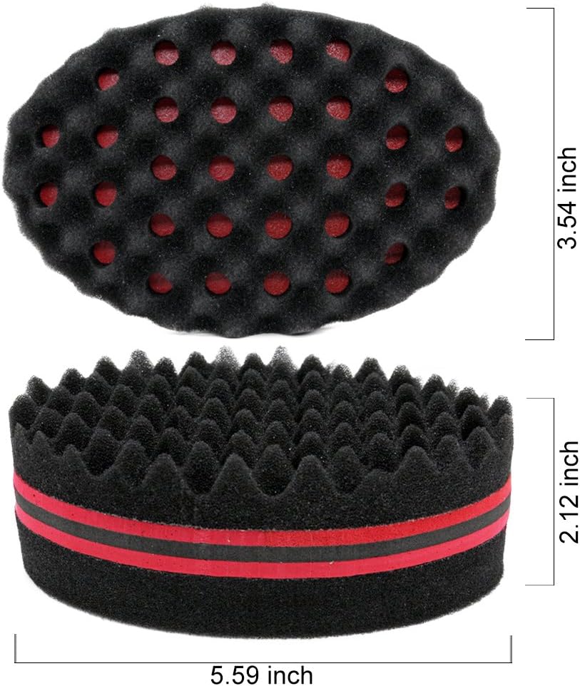 BEWAVE Big Holes Barber Hair Brush Sponge Dreads Locking Twist Afro Curl Coil Wave Hair Care Tool(2 Pcs) - Image 5