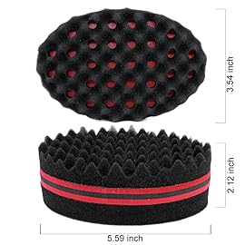 BEWAVE Big Holes Barber Hair Brush Sponge Dreads Locking Twist Afro Curl Coil Wave Hair Care Tool, 1 Pc