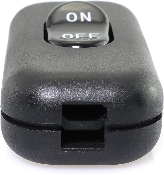 E-outstanding Inline Cord Switch On/Off Black Button Feed Cord Switch for Table Lamp Desk Light Bed Lamp 6A 250V