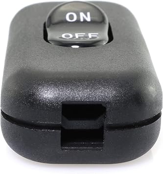 E-outstanding Inline Cord Switch On/Off Black Button Feed Cord Switch for Table Lamp Desk Light Bed Lamp 6A 250V