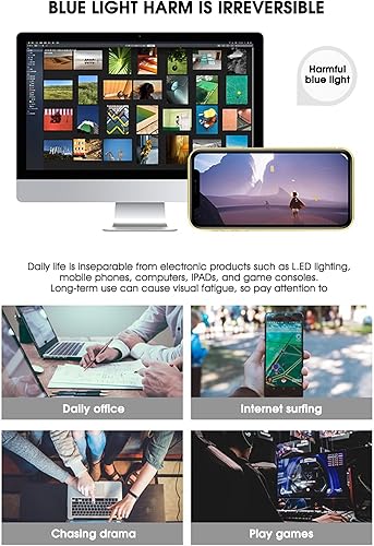 Miniatura 5 de ABETOS Lentes de lectura con bloqueo de luz azul, bisagras de resorte, lentes redondos, lectores de computadora para mujer