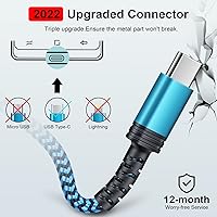 Vista 8 de Cable de carga rápida para Galaxy S24 tipo C de 3/6/10 pies, 3.1A USB-A a USB C, cable trenzado para Samsung Galaxy S25 S24 S23 Ultra S22 S21 S20