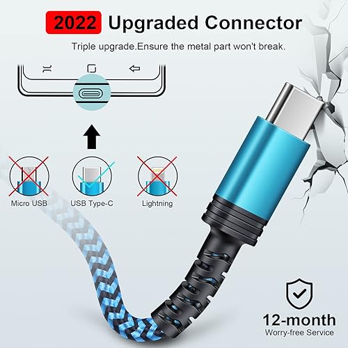 Miniatura 8 de Cable de carga rápida para Galaxy S24 tipo C de 3/6/10 pies, 3.1A USB-A a USB C, cable trenzado para Samsung Galaxy S25 S24 S23 Ultra S22 S21 S20