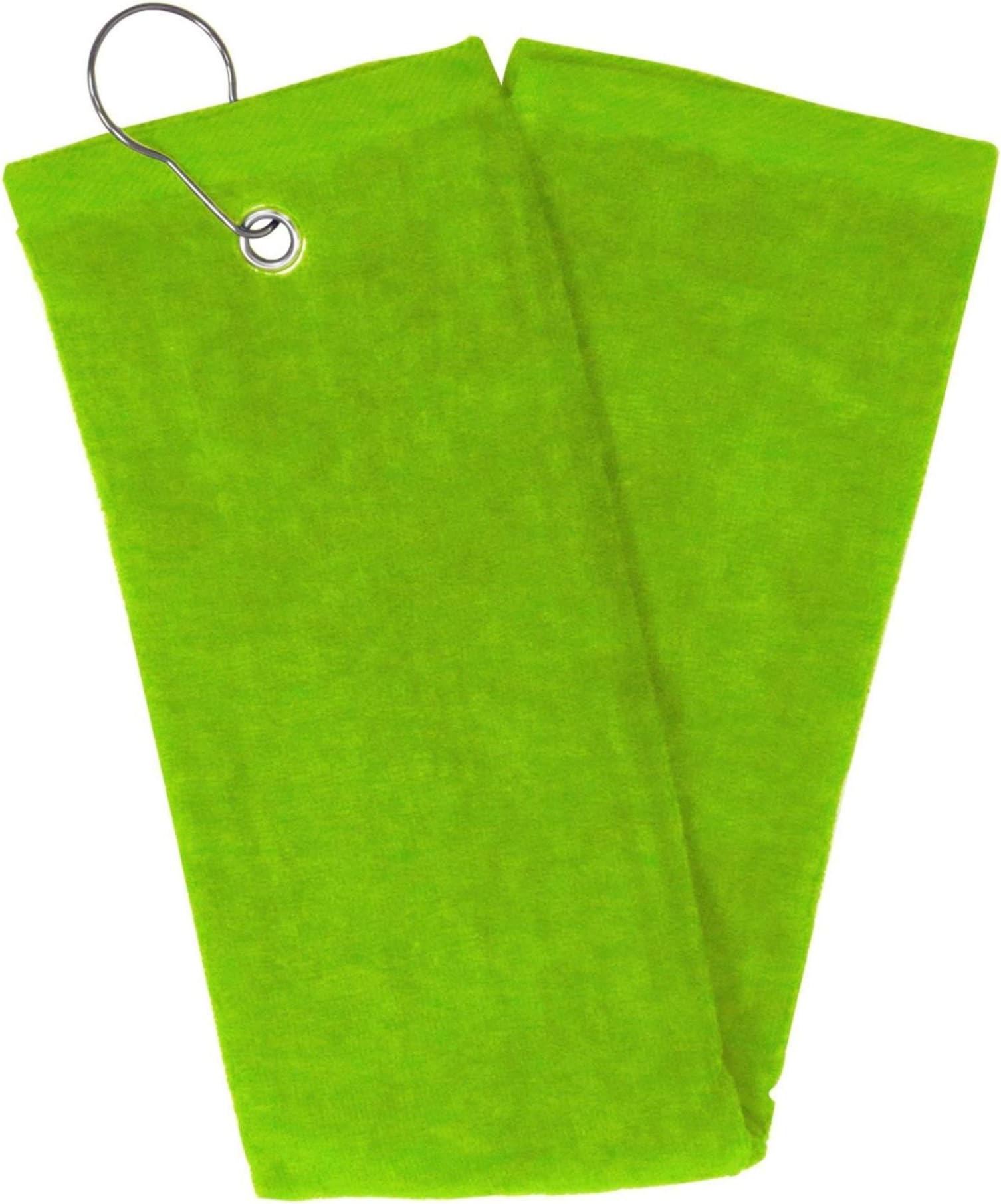 Lime Green Tri-Fold Golf, Hand Towel w/Grommet & Hook
