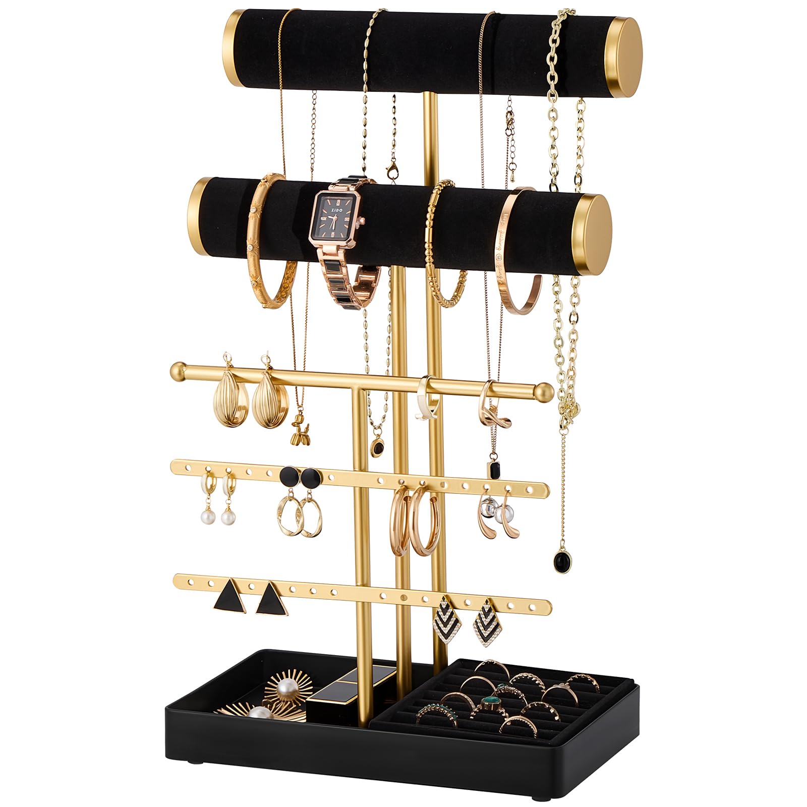 Support Bijoux De Table Noir Pour Colliers, Bracelets Et Boucles D'oreilles - VANZACK