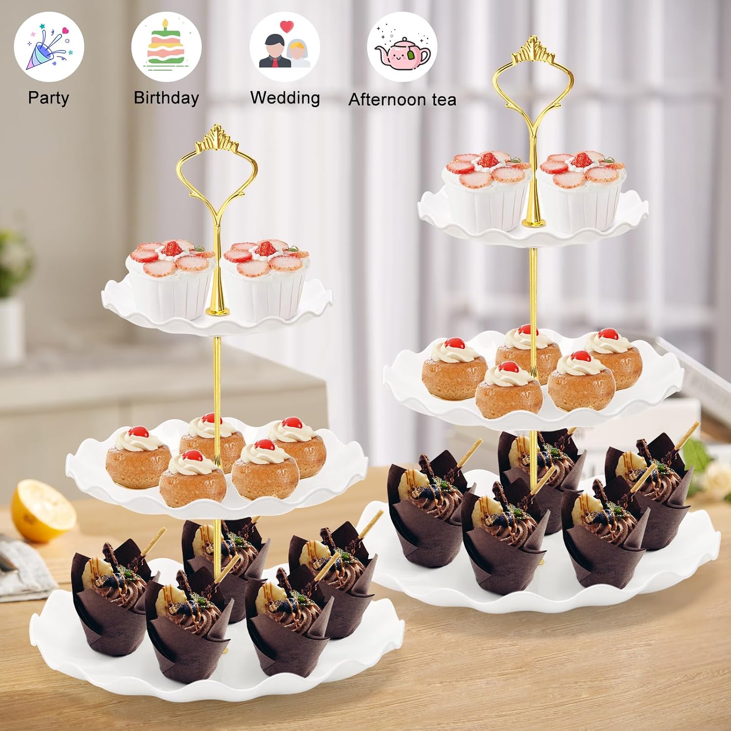 Coitak 3 Tier Cupcake Stand, Plastic Tiered Serving Tray