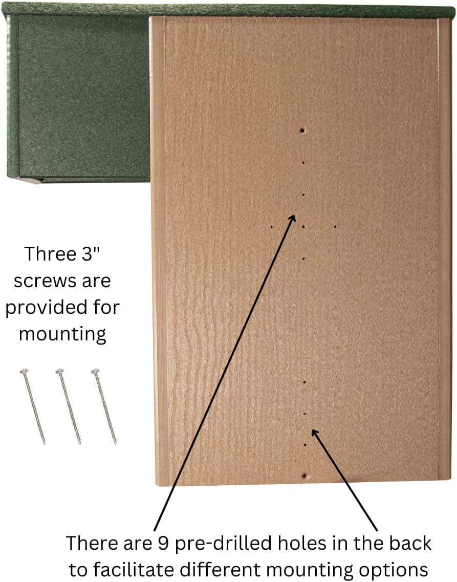 JCs Wildlife Recycled Poly Lumber Awesome Possum House - Outdoor Shelter for Opossums - Eco-Friendly Materials
