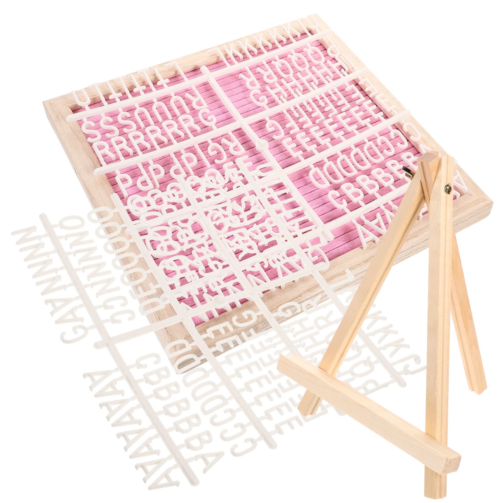 Tableau à Lettres en Feutrine Double Face en Bois Rose 1 Set