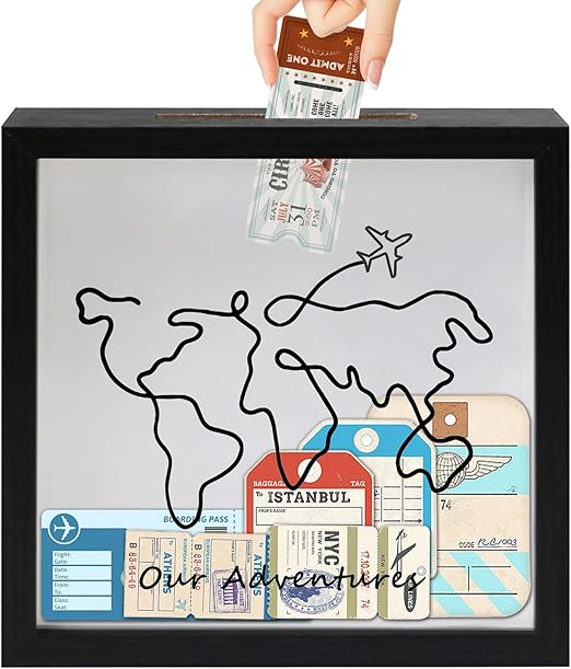 Cornice Shadow Box DONGTATA 20x20 Cm – Forziere Per Biglietti Di Concerti, Viaggi E Cinema, Idea Regalo