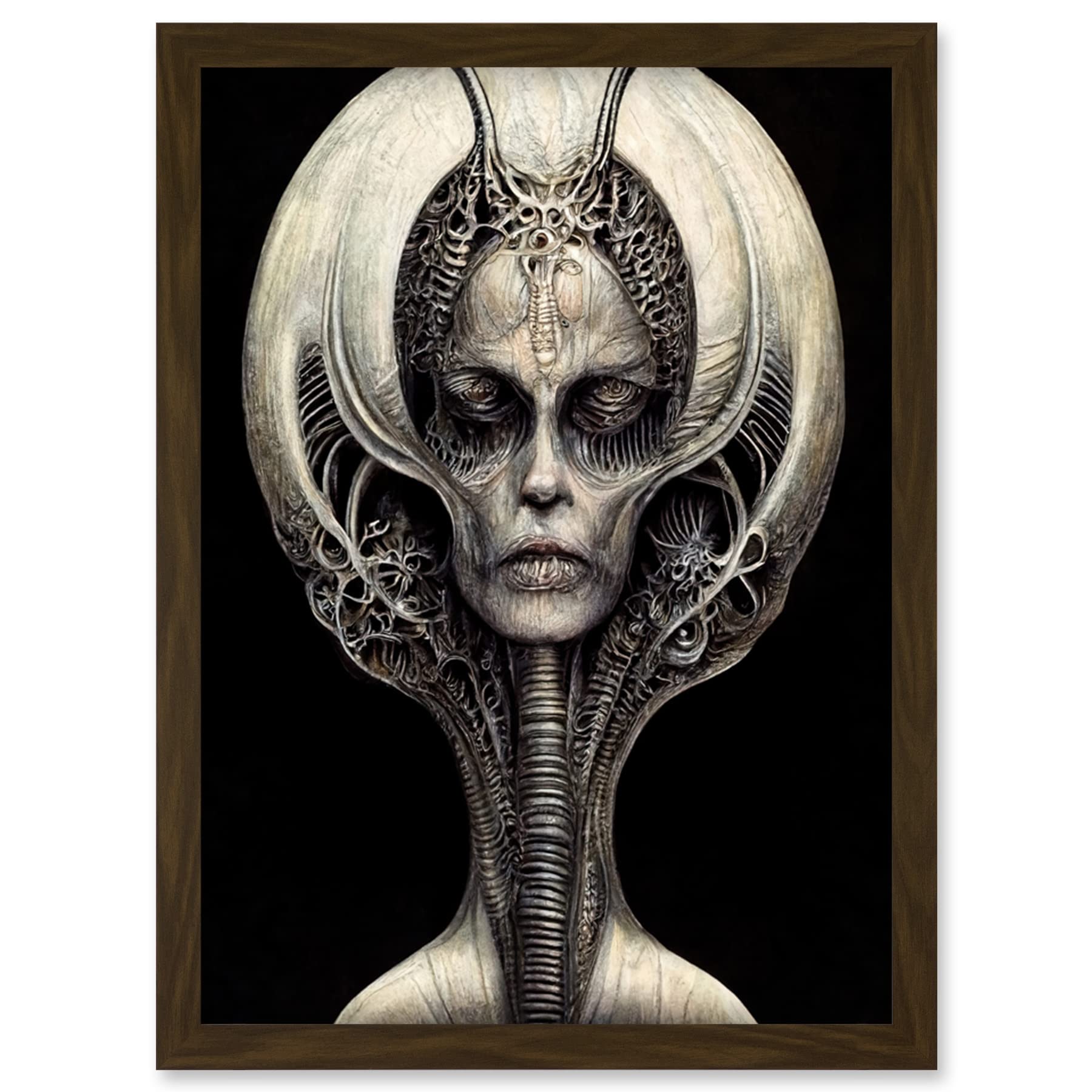 Doppelganger33 LTD Alien Queen Gothic Illustration Artwork Framed Wall Art Print A4