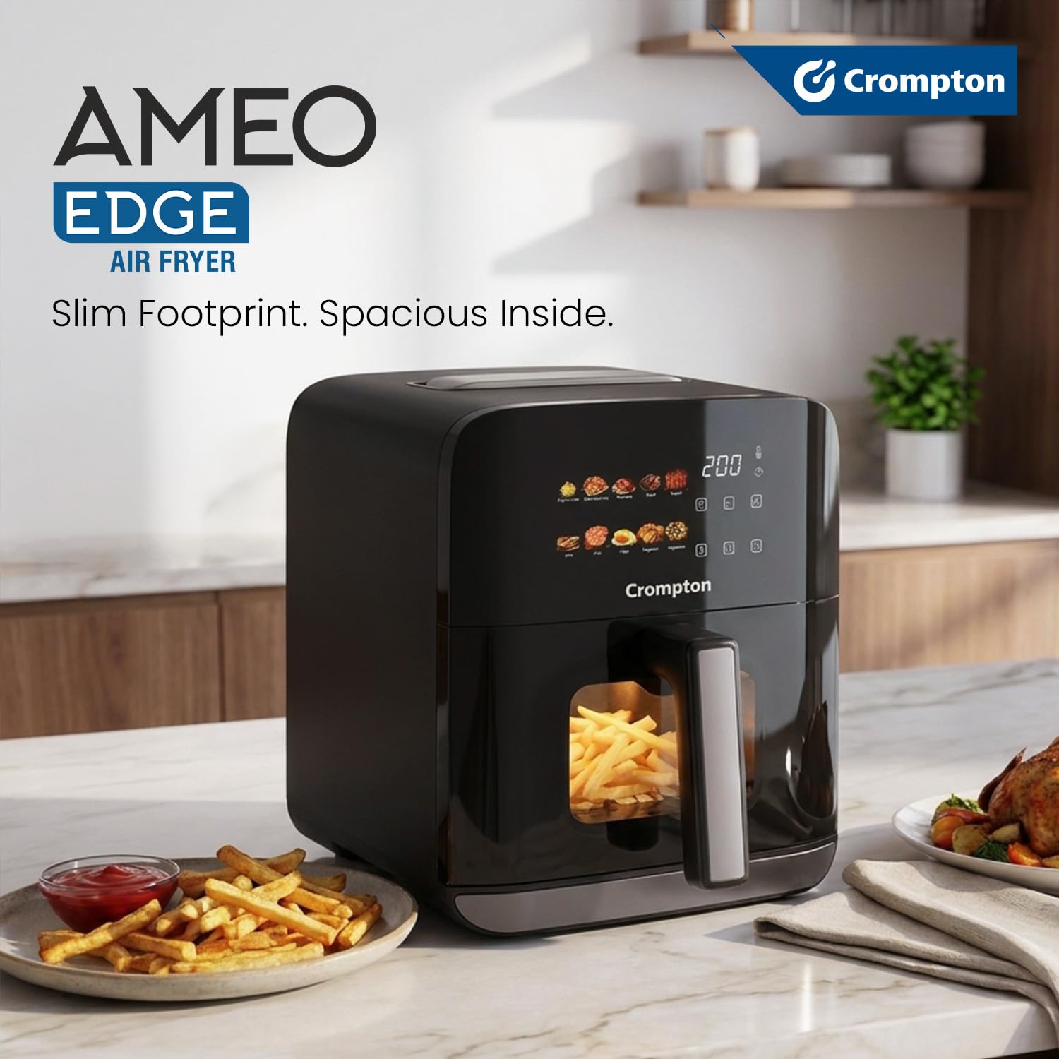 Crompton Ameo Edge Air Fryer - 5L Digital -2
