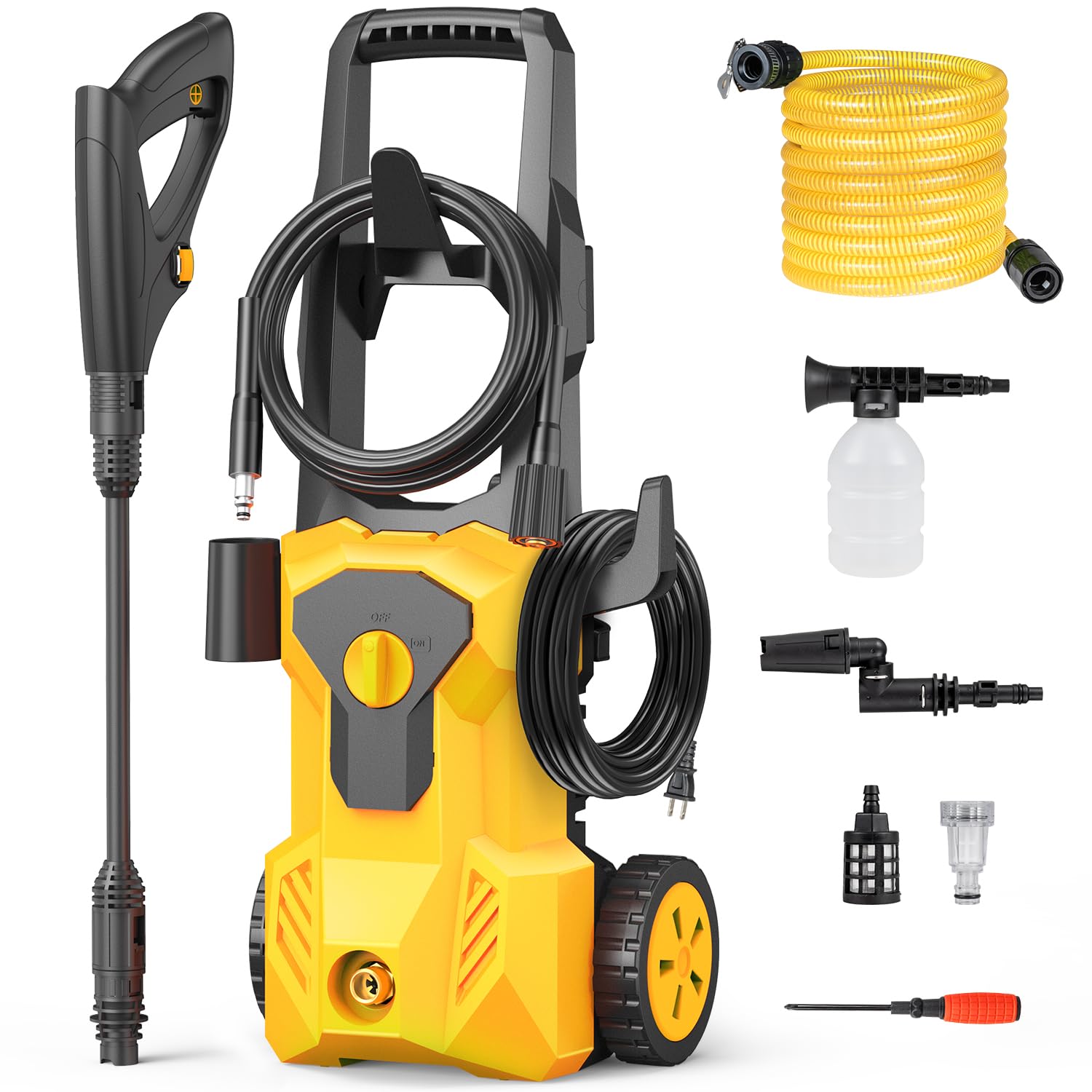 家庭用高圧洗浄機 Amazon | Amison 高圧洗浄機 3種類のノズル付き 27mの作業範囲