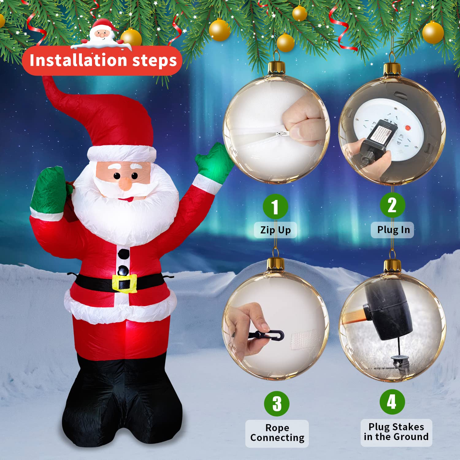 Amazon.co.jp: クリスマス インフレータブル 6フィート