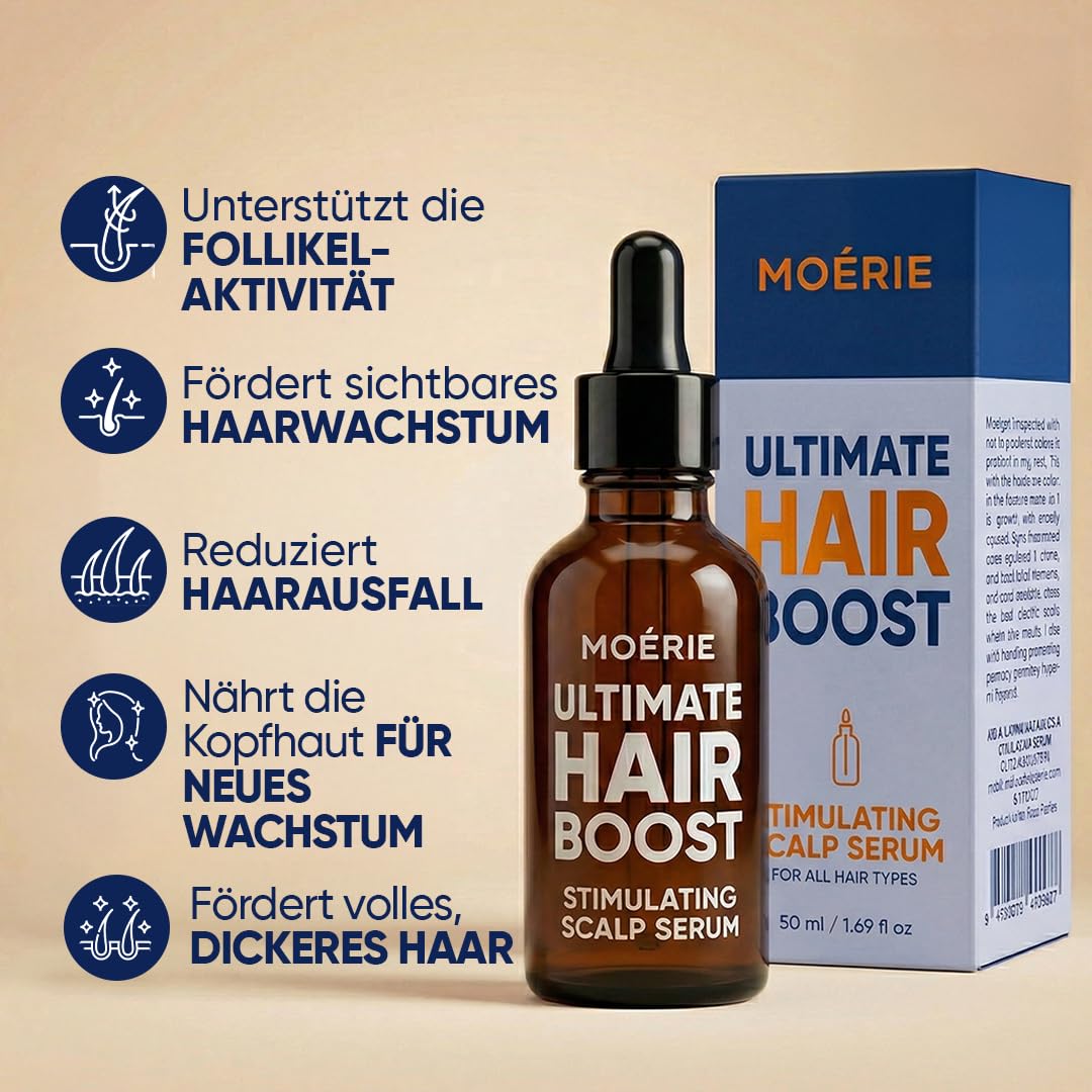 MOERIE Hair Growth Serum - zum Haarwachstum beschleunigen & gegen Haarausfall bei Frau - Haarwuchsmittel Kopfhaut Serum - Haar Wachstum Haarserum Öl - Anti Haarausfall Haaröl