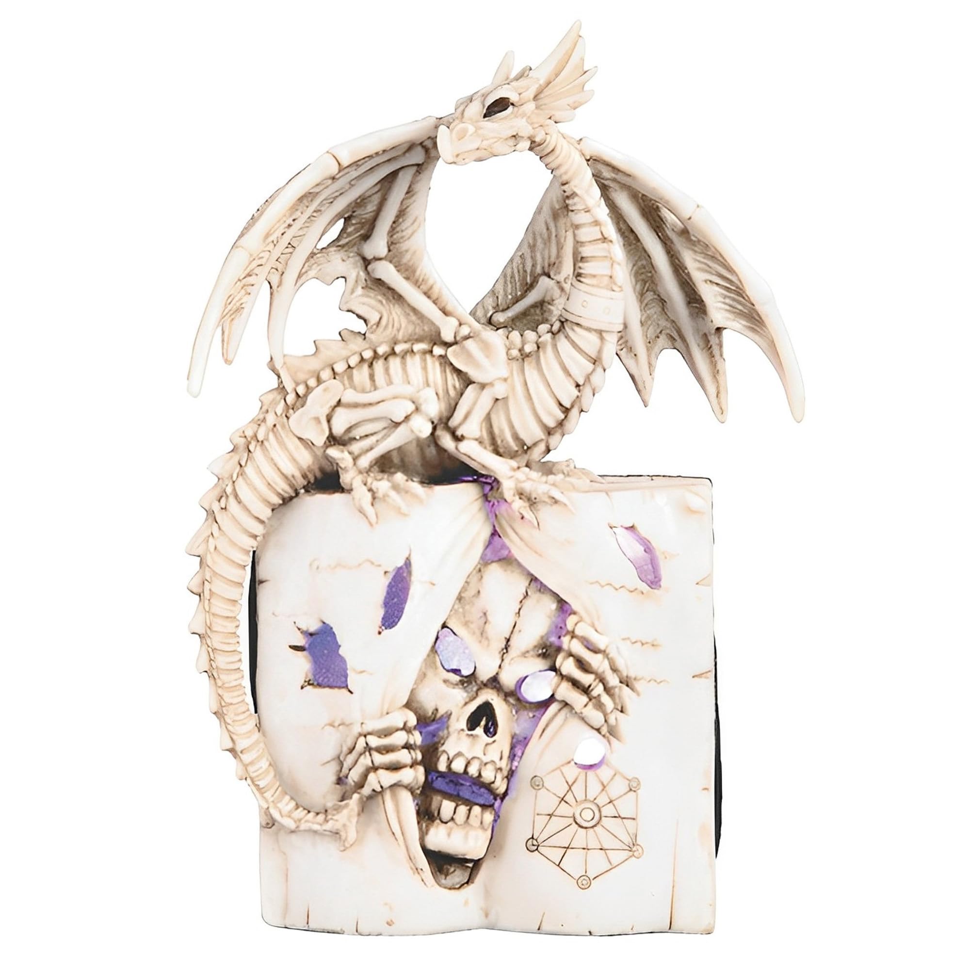 Statue de livre des morts et dragon gothique pour salon et bureau