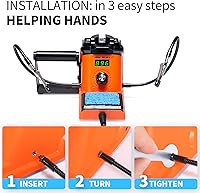 Vista 6 de YIHUA 926 III - Kit de estación de hierro de soldar con pantalla LED de 60W, 2 manos auxiliares, 6 puntas de hierro adicionales, rollo de soldadura