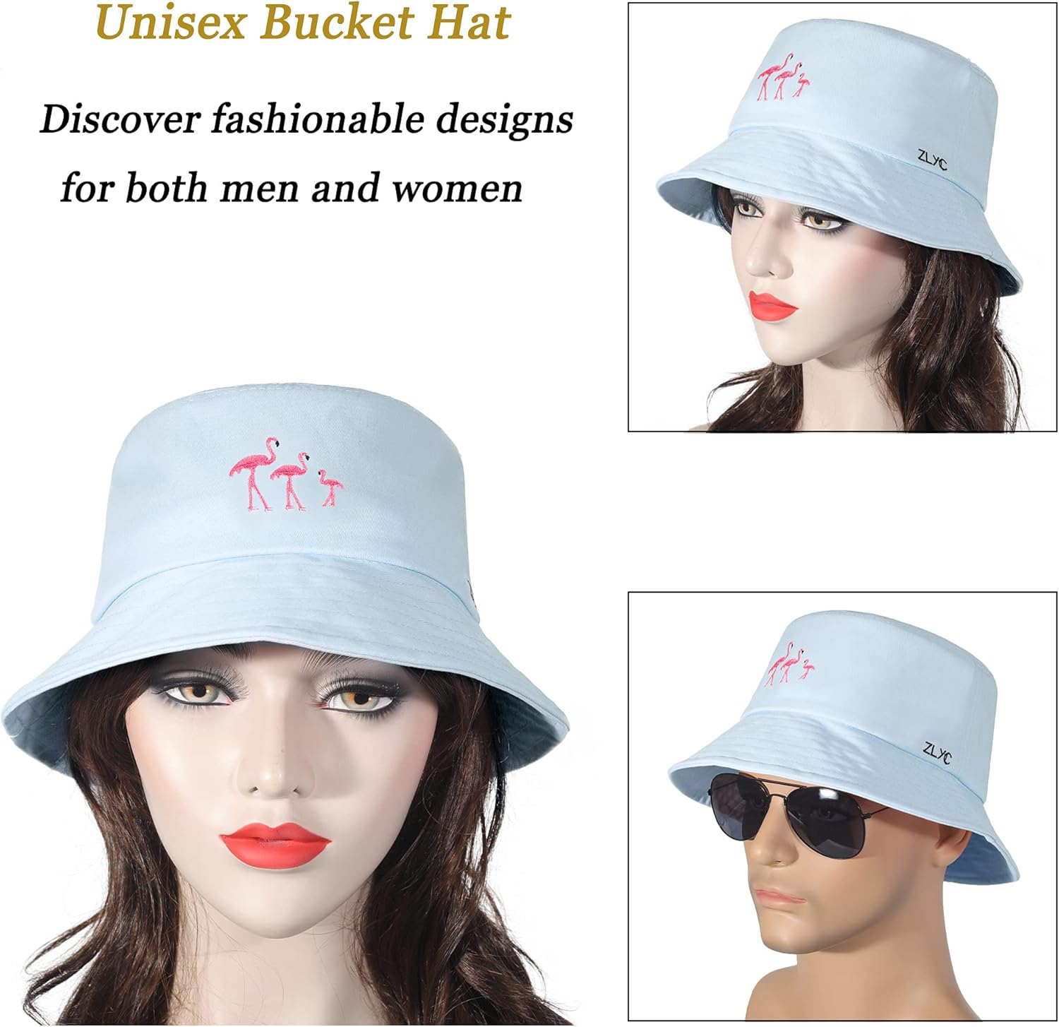 ZLYC Unisex Fashion Embroidered Bucket Hat Summer Fisherman Cap for Men Women - Image 9